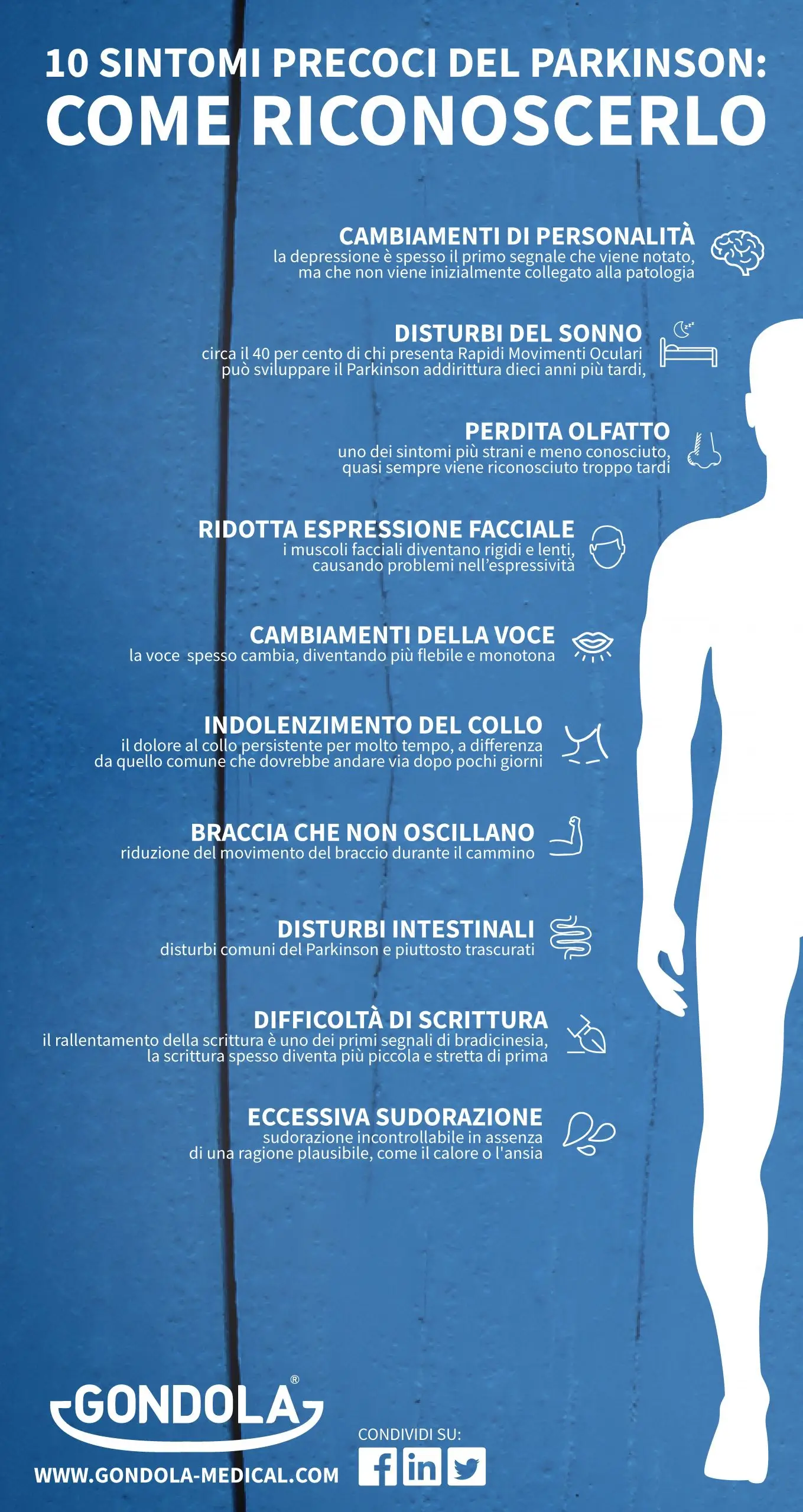 10 segni precoci del Parkinson